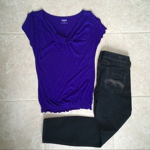 Express Purple Cotton Shirt